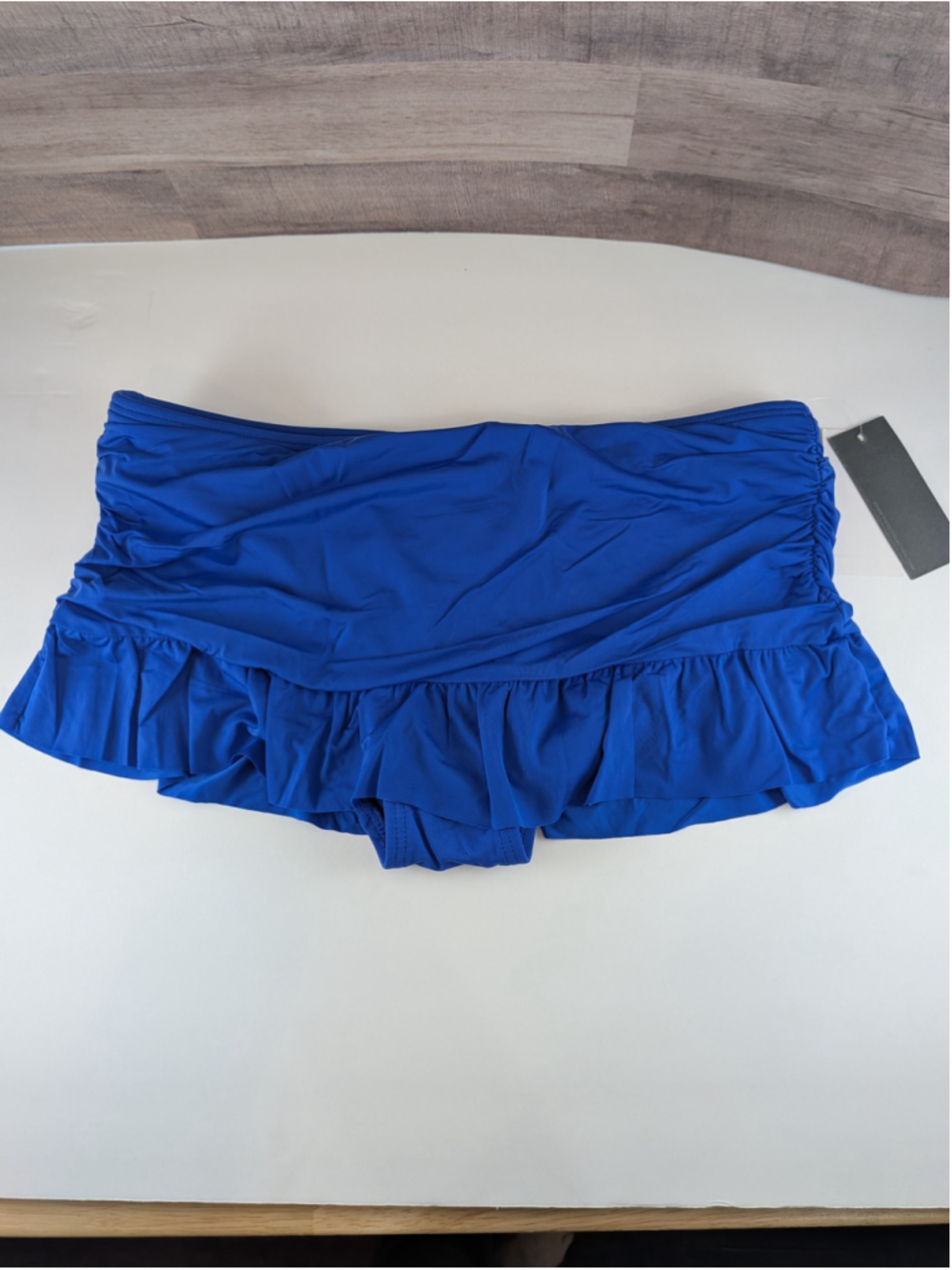 Kenneth Cole Reaction Blue Ruffled Swim Skirt Size M